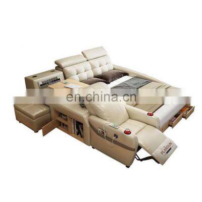 modern style smart ultimate queen king size bed frame with massage chair speakers