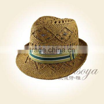 2015 spring paper straw hat unisex top hat dobby handmade hat