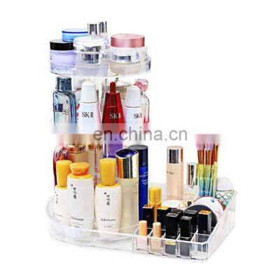 Hot Sale Multi-Function Large Capacity Acrylic 360-Degree Rotating Cosmetic Organizer Adjustable Makeup Storage Box