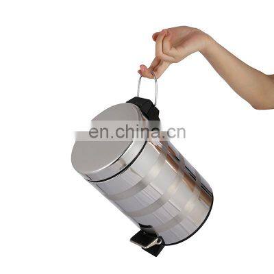 Cost Effective Stainless Steel Waste Bin Mirror And Satin Mix Design Metal Waste Bin Kitchen Household Bedroom Dustbin photo-5