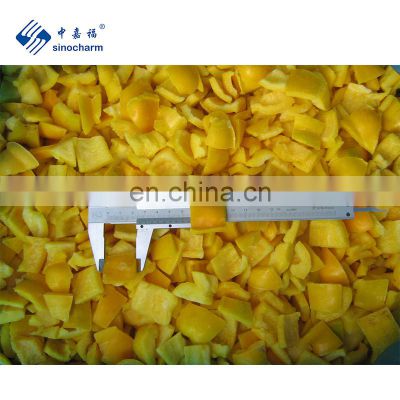 Sinocharm BRC A Approved Good taste IQF Frozen Yellow Sweet Bell Pepper Chunks