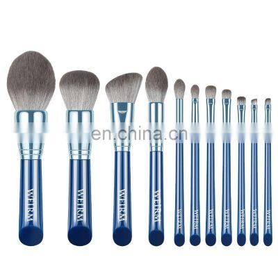 Makeup Brushes Set 11 pcs Blue wood handle Professional Makeup Brush Kit Foundation Powder Eyeshadow Brush