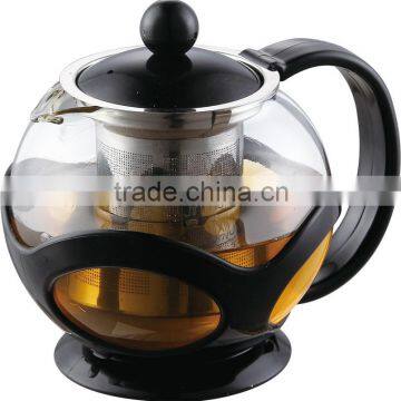 color available home glass teapot,European round shape glass pot, dinnerware sets