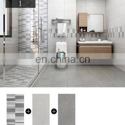 300x600mm Cloth Pattern Tiles Floor Grey Ceramic Bathroom Wall Digital Tiles