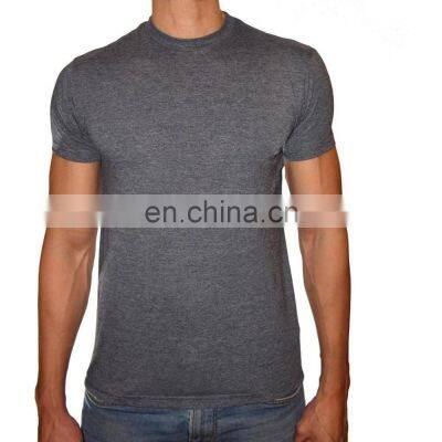 Skin tight cotton spandex gym t shirt, charcoal gray custom printing t-shirts