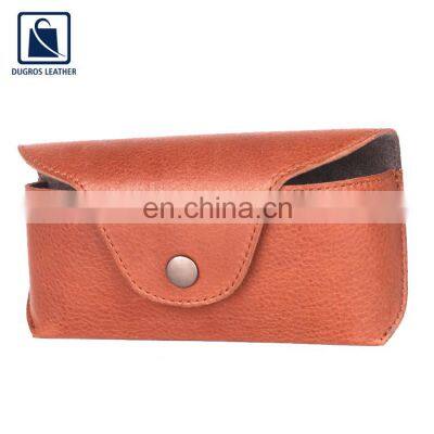 Microfiber Lining Material Anthracite Fitting Stylish Fashion Designer Unisex Genuine Leather Sunglasses Case Supplier photo-3