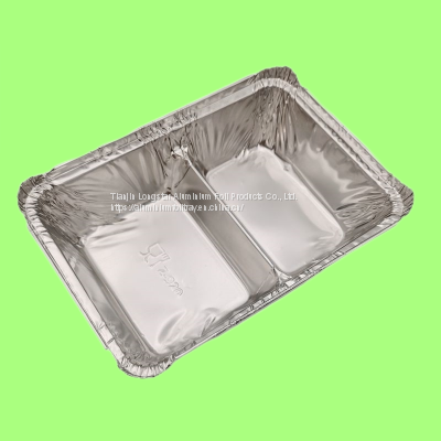 Multifunction 2 Grid Disposable Aluminum Compartment Tray