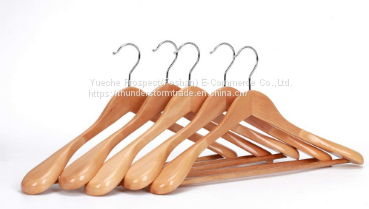 Natural Wide Shoulder Wooden Coat Hanger Rack for Display photo-4