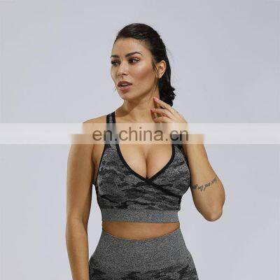 High Quality Custom Sports Bra Sexy Camouflage Seamless Yoga Bra For Women photo-5