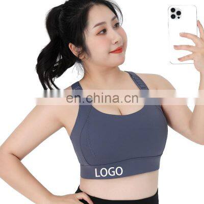 New Arrival Plus Size One Piece Lightweight Pad Yoga Sports Bra Large Size High Impact Adjustable Shoulder Strap Gym Wear Top