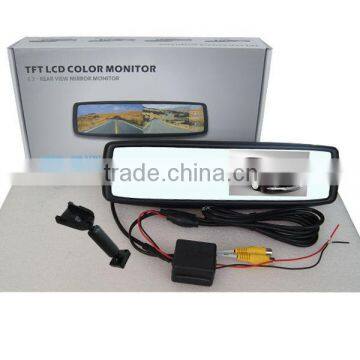 4.3inch pure glass small size rearview mirror monitor with two video input