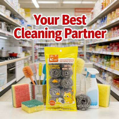 Factory customization stainless steel scourer set supermarket special supply washing set