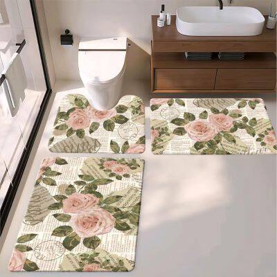 Flower Design Remium Anti-Fatigue Toilet Bath Mat – Gel & Foam Cushion, Stain Resistant & Easy to Clean photo-3