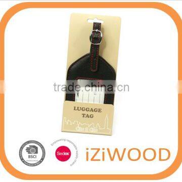 PERSONALIZED Leather Luggage Tag With Coloured Stitching