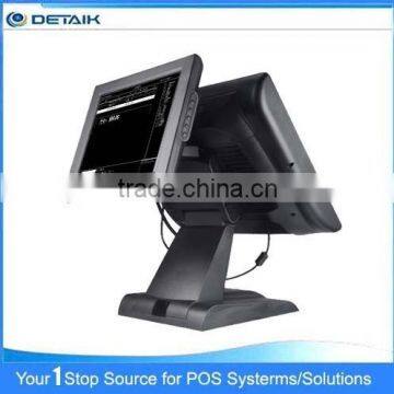 DTK-POS1560 15 Inch 1037U CPU Dual Screen POS System Touch POS All- In-One