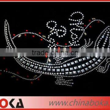 Iron on rhinestones Crocodile transfer motif for fashion t-shirt
