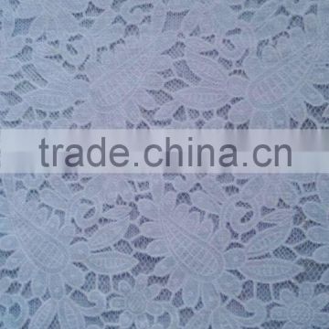 white poly burning lace fabric