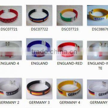 Promotion Flag bracelet & bangle Country flag silicon bracelet Soccer team bangle