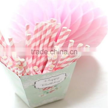 Assorted color drinking paper straw for baby showers