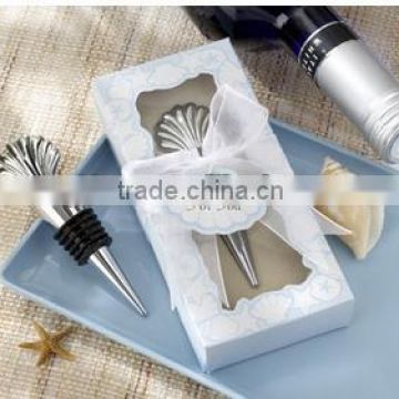 Scallop Shell Bottle Stopper in Gift Box For Beach Theme Party Favor Wedding Return gifts