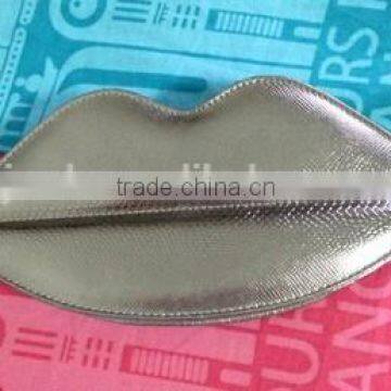 Lip shaped cosmetic bag for women PU material
