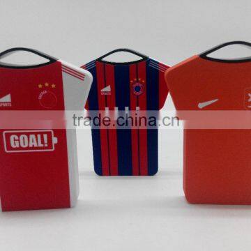 2016 new products football Tshirt shape power bank