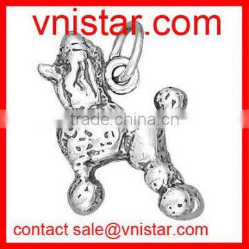 Wholesale Vnistar silver mental poodle charm for jewelry making DIY dangling charm size about 20mm TC016