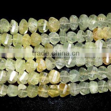 Prehnite Shaded Style Micro Faceted Shape Beads