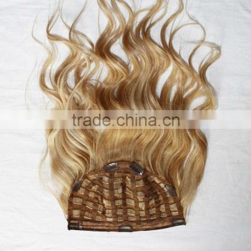 curly 100% human remy hair clip in half wig hair extensions