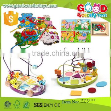 EN71 continued selling wooden intelligent beads toys OEM/ODM educational wood toy for child