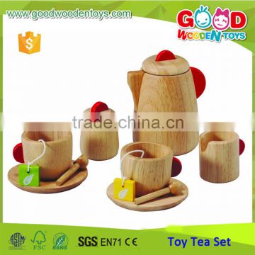 Yiwu China EN71/ASTM Certified Wooden Tea Set Toys Natural Color Christmas Toys