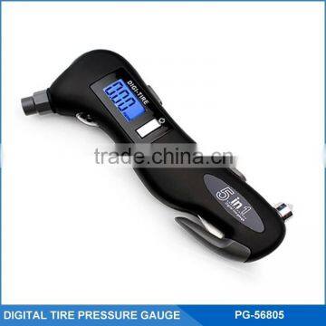5-in-1 Digital Tire Air Pressure Gauge and Escape Tool With LED Flashlight ,Safety Belt and Safety Hammer,Promotion Gift photo-2