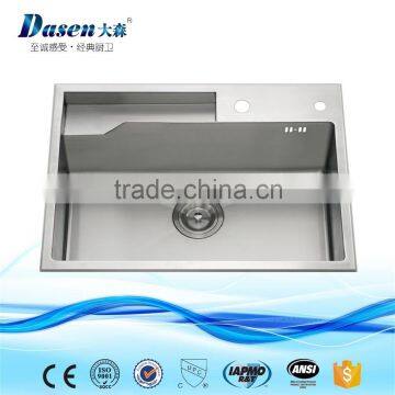 DS6545 stainless steel handmade kitchen sink with knife shelf