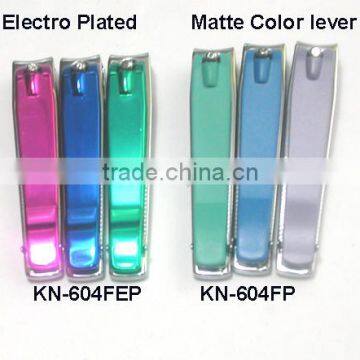 Nail clipper, with electro plated levers