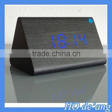 HOGIFT Cheap LED Alarm Clock Temperature Sounds Control display electronic desktop Digital Wooden table clocks