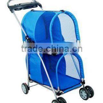 Blue Double Deck Pet Stroller photo-2