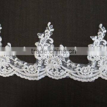 2015 high quality corded lace flower for wedding dress