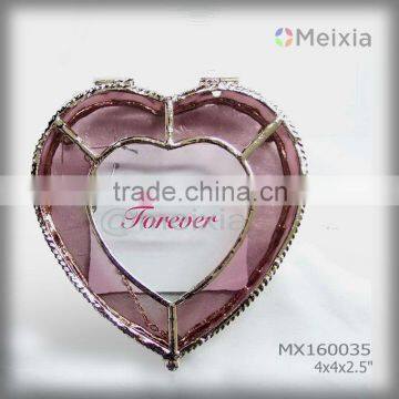 MX1600035 tiffany style stained glass heart shaped jewelry box