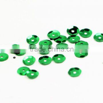 Green Round Loose Bulk cup Spangle Sequin Paillette with hole