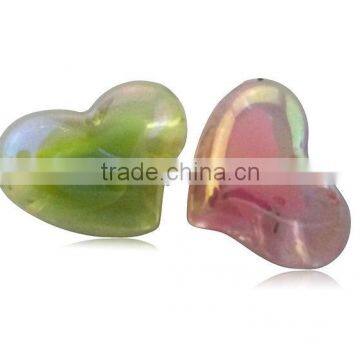 coiorful acrylic loose heart shape acrylic beads for necklace