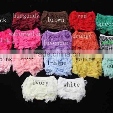 hot sale 31 colors lace ruffles bloomer girl baby diapers underwear 0-6years
