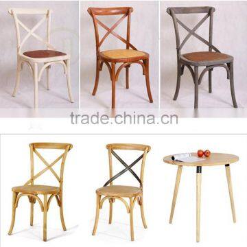 Dinning Wood Stackable Cross Back Chair