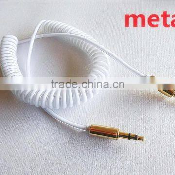 highquality audio /DC3.5MM transparent spring cable with metal connector