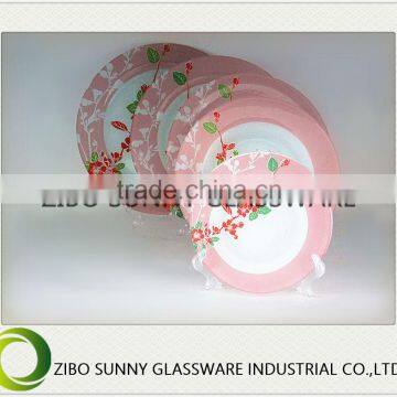 Flowers in full bloom of glass plate is one of the branches