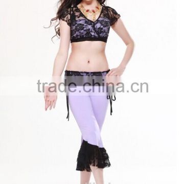 hot popular sexy lady black lace and milk silk belly dance costumes china