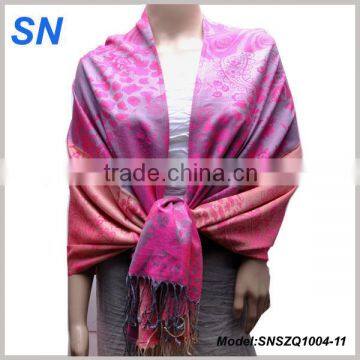 10 colors in stock Two tone Women Evening Stole Pashmina Shawl