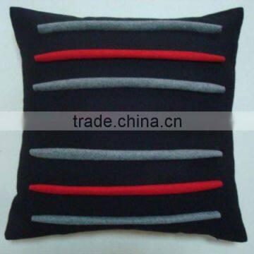 3D colored strip velvet cushion
