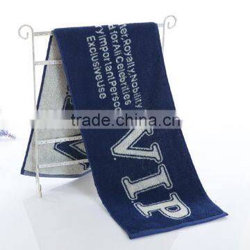 China Supply 25x100cm 100 Cotton High Quality Jacquard Logo Sport Towel photo-2