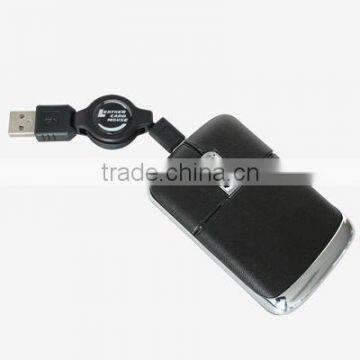 leather optical mouse with 2 port leather hub