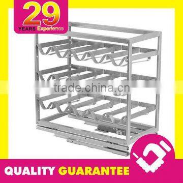 29 Years Fabrication Service Household Brushed Metal Cabinet Pull Out Wine Rack